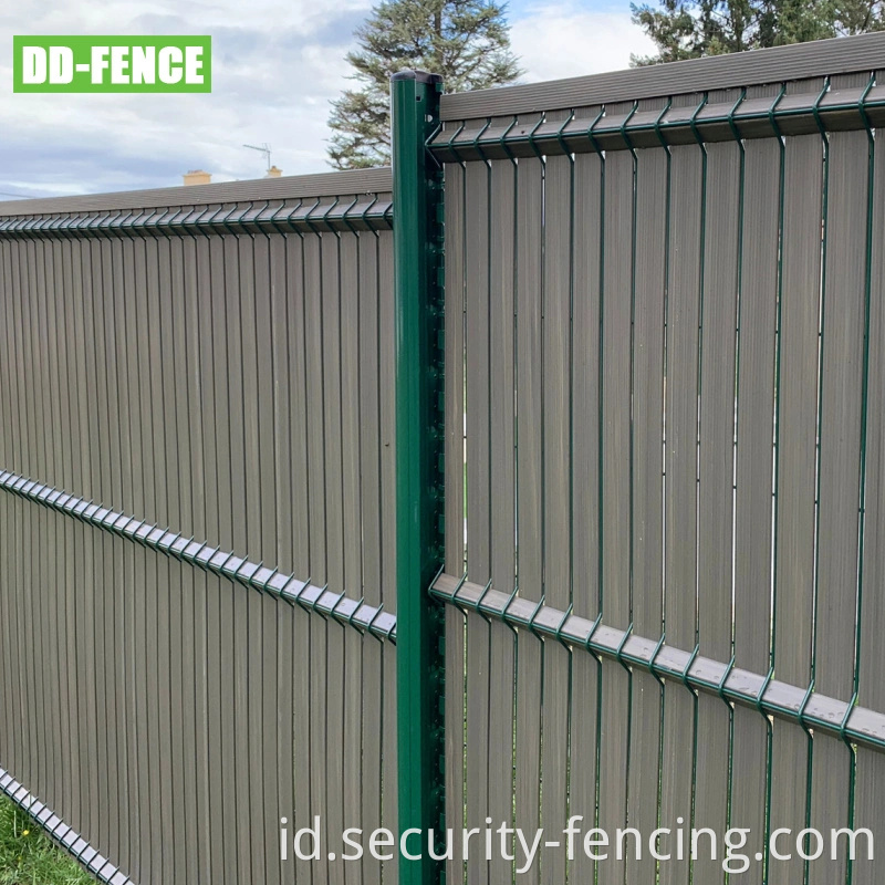 Pagar jala las yang dilapisi bubuk pvc bilah pagar privasi untuk taman penjara perbatasan penjara